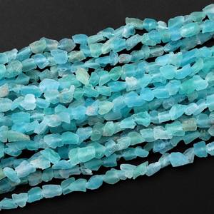 ลูกปัดอะพาไทต์ดิบแบบหยาบ รูปทรงอิสระ สีฟ้าเจมมี่ซีโฟม ขัดด้วยมือ สำหรับทำเครื่องประดับ - Product Image 5