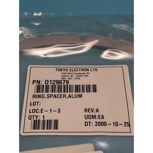 TOKYO ELECTRON TEL D129679 RING, <b>SPACER</b> - Trusted Global Legacy Semiconductor Equipment and Parts at - Product Image 1