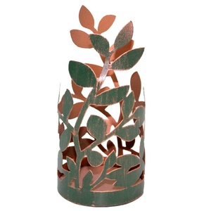 Diseño decorativo de hierro antiguo votivo verde con cobre, acabado de lavado, diseño moderno, redondo, único, venta al por mayor - Product Image 5
