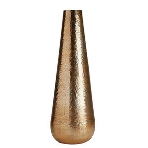 Jarrón de aluminio hecho a mano, diseño contemporáneo, grande, acabado en latón martillado dorado, pieza decorativa para el hogar. - Product Image 1