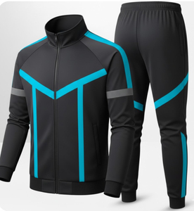 <b>Men's</b> tracksuit simple solid tracksuit outfits sport track suit - Product Image 1