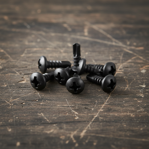 Vis à béton en acier au carbone revêtu noir PDC Modèle 11 - Tête cylindrique, pointe de perçage, entraînement Phillips, couple élevé, classe 4.8 6.8, norme - Product Image 4