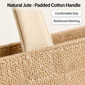 High Quality Reusable <b>Waterproof</b> Jute Gunny Custom Logo Shopping <b>Tote</b> Outdoor Beach <b>Bag</b> for Gifts Women's <b>Tote</b> <b>Bags</b> - Product Image 3
