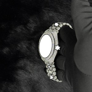 Reloj de Acero Inoxidable Premium con Diamantes de Moissanita, Movimiento Mecánico, Revestimiento Antidecoloración para Ocasiones Especiales, Venta al Por Mayor - Product Image 3