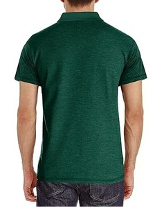 Polo T-shirt uni tendance de haute qualité, coupe ajustée, col montant, en coton, manches courtes, fabrication OEM - Product Image 5