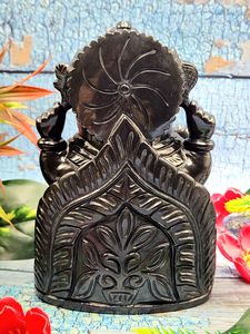 Sculpture du Dieu Ganesh en pierre d'agate noire - Embrassez la force et la protection - Décoration d'intérieur 6 pouces 1,89 kg - Product Image 6