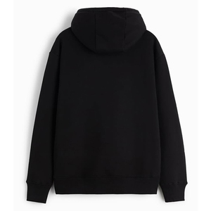 <b>Men's</b> Solid Color Hooded Sweatshirt Regular Fit Knitted Full Sleeve Casual Style Black - Product Image 1
