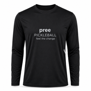 Camiseta de manga larga con cuello redondo para pickleball, unisex, transpirable, que absorbe la humedad, mezcla de algodón y poliéster, logotipo personalizado, ropa deportiva. - Product Image 2