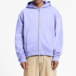 Sudadera con Capucha Unisex de Alta Calidad, Cierre Completo, Algodón Lavado, Tejido French Terry, Oversize, Forro Polar Grueso, Estampado, Ecológica - Product Image 4