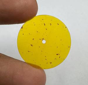 Cadran de montre en ambre de synthèse à coupe plate 29,5 mm, face polie, épaisseur 0,7 mm, trou central de 2 mm, modèle GMC-1899W, accessoires K Gems - Product Image 5