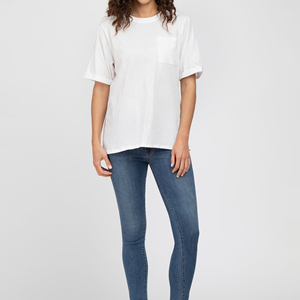 Factory Direct Sale Plus Size Solid Color Custom LOGO Embroidery Short Sleeve Lapel Front Pocket Loose Casual Running Women Tees - Product Image 4