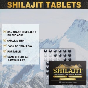 Comprimés de Shilajit de l'Himalaya, qualité or pur, 200 mg chacun, 90 comprimés, qualité supérieure, pour un soutien énergétique naturel - Product Image 5