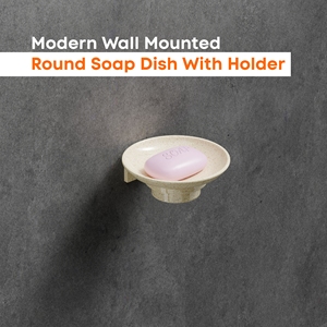 Circular Twin Soap <b>Tray</b> Wall Mount Double Round Dish Metal Holder Heavy Duty Dual Layer Bathroom Storage Rack Hardware Included - Product Image 2