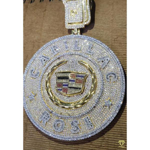 Pendentif avec logo Cadillac Médaillon en diamant glacé personnalisé Pendentifs fins de style hip-hop avec pièce de signature personnalisable Massive Bling - Product Image 6