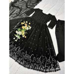 Ropa de diseñador india y paquistaní Vestido elegante de fiesta Anarkali con Dupatta y Pent para ocasiones especiales - Product Image 5