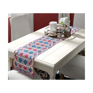 Top Quality Navy Blue Colour Personalized Embroidered Customizable 100% Organic Cotton Durable Dust Proof House <b>Table</b> <b>Runners</b> - Product Image 6