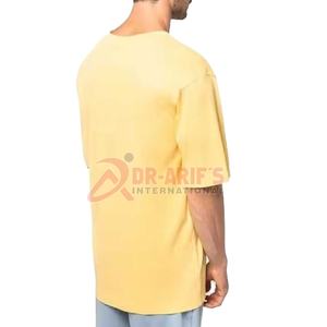 T-shirt de luxe de haute qualité pour hommes 100% coton épais surdimensionné blanc col montant Boxy Tee T-shirts pour hommes - Product Image 4