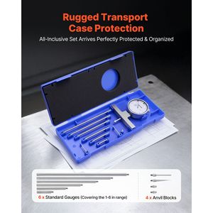 Micrometro di Precisione EasyT 0-22 Pollici con 4 Incudini, 6 Barre Standard, Risoluzione 0.001", Misuratore di Profondità - Product Image 6