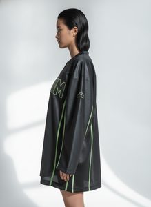 เสื้อเจอร์ซีย์อเมริกันฟุตบอลคอวีสำหรับผู้หญิง แขนยาว ผ้าตาข่าย ระบายอากาศได้ดี ทรงหลวม ผลิตจากโพลีเอสเตอร์ 100% พิมพ์ลายแบบซับลิเมชั่น - Product Image 2