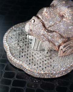 Pendentif Crâne de Lion en Argent 925 Plaqué Or Rose avec Moissanite, Micro-Pavé, Style Hip Hop, Unisexe, Charme Thème Iced Christian, Idéal pour Soirées - Product Image 3