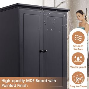 Armadio con Ripiani Regolabili, 2 Ante e 4 Cassetti in MDF con Finitura Verniciata per Bagno o Ufficio - Product Image 6
