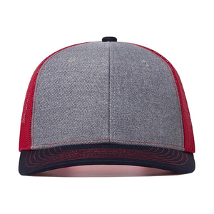 Gorra Trucker Unisex de 6 Paneles, Gris y Roja, con Malla Trasera, Ajustable, Estilo Casual de Béisbol para Adultos, Primavera/Verano, con Bloques de Color - Product Image 5