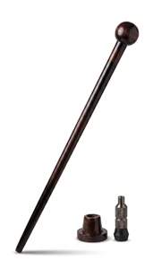 Canne de marche en bois avec embout en boule et pointe en caoutchouc, accessoire domestique durable - Product Image 6