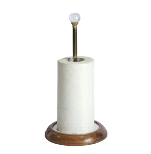 Toallero de papel de remate de cristal de Material mixto moderno, Metal de mesa de soporte de tejido de utilidad, estante de tejido geométrico para servir - Product Image 4