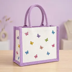 กระเป๋าผ้าแคนวาสสำหรับช้อปปิ้ง ดีไซน์สวยเป็นธรรมชาติ ขนาด 18x15 นิ้ว เป็นมิตรกับสิ่งแวดล้อม ใช้ซ้ำได้ พร้อมหูหิ้วแข็งแรง เหมาะสำหรับร้านค้าปลีก - Product Image 4