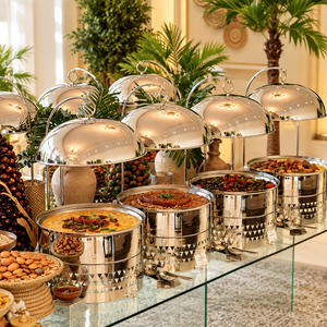 Recipiente para Calentar Comida Tipo Buffet, de Acero Inoxidable con Recubrimiento de Oro PVD, con Tapa de Cúpula, 8L, Acabado Pulido Antiguo, para Hostelería y Catering - Product Image 6