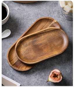 Plateau de service en bois d'acacia pour la cuisine et la salle à manger, plateau de service en bois d'acacia naturel pour aliments et vaisselle - Product Image 6