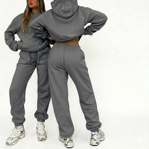 New Style Womens Warm Hoodie <b>Set</b> with Matching Jogger Pants Casual Two Piece Outfit Soft Fleece Loungewear Stylish Clothing - Product Image 1