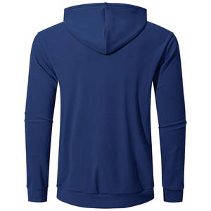 Sudadera con Capucha para Hombre, Color Sólido, Corte Regular, Algodón French Terry, Estilo Casual para Otoño, con Bolsillo Frontal y Capucha con Cordón Ajustable - Product Image 6