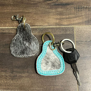 2025 tendance Unique élégant cuir de vachette porte-clés véritable fourrure de vachette cuir porte-clés élégant porte-clés véritable fourrure porte-clés - Product Image 6