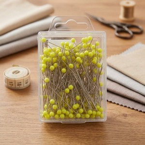 AA0049 <b>Sewing</b> Bead <b>Pins</b> | Yellow Head <b>Sewing</b> <b>Pins</b> with Black Fabric <b>Pin</b> Cushion for Machine <b>Sewing</b> Projects - Product Image 3