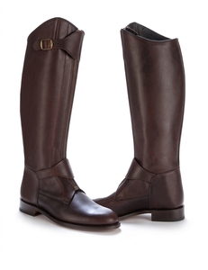 Bottes d'équitation longues professionnelles en cuir marron, bottes de polo avec sangles, adaptées à l'équitation par Life Care Instruments - Product Image 1