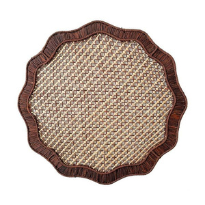 New Arrival 2026 Scalloped Rattan Placemat and Charger <b>Plates</b> From Vietnam Factory for Dining Table Set of <b>Mats</b> & Pads - Product Image 4