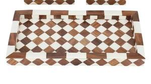 Brûleur d'encens en bois fait main avec motif damier, support aromatique en bois de santal, utilisation toute saison - Product Image 2