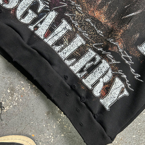 เสื้อฮู้ดดี้ทรงบ็อกซี่ แขนยาว ผ้าฝ้ายเฟรนช์เทอร์รี่ 100% หนัก 500gsm พิมพ์ลายกราฟิก สไตล์ดิสเทรส แบบครอป ยูนิเซ็กซ์ - Product Image 4
