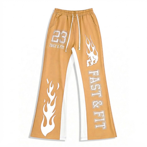 Custom Printing Sweatpants High Quality Drawstring Printing Casual Flare Leg Sweatpants men pants - Product Image 1