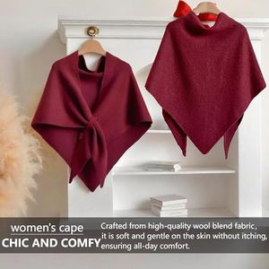Wholesale Vintage Geometric Pattern <b>Knitted</b> Shawl Wrap Soft Warm Winter Scarf <b>Cape</b> Stole Supplier - Product Image 2