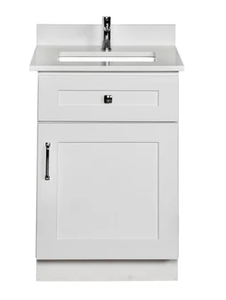 White Shaker <b>Frame</b> or <b>Frameless</b> Vanity Sink Base Cabinet - Product Image 5