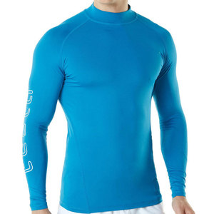 Maillots de bain anti-UV en polyester et élasthanne pour hommes, couleur bleue, sublimation intégrale, manches longues, UPF50+, séchage rapide, respirant, écologique, 160g, logo personnalisé - Product Image 3