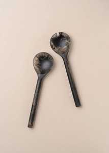 Ensemble de cuillères de service, design contemporain miroir, manche long en résine, écologique, léger, passe au lave-vaisselle, ustensiles de cuisine - Product Image 3