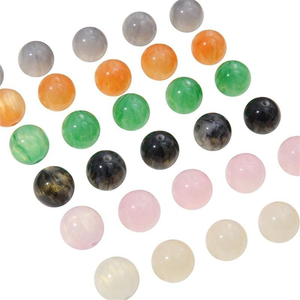 Perles plates ovales géométriques colorées simples 8*18mm, imitation pierre naturelle, en résine, pour bijoux DIY et artisanat en résine - Product Image 5