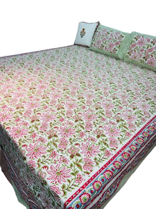 Hand Block Print Cotton Bedsheet Ethnic l Indian <b>Bedding</b> for Home Decor wholesale. - Product Image 1