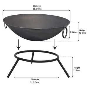 Premium Luxury Modern Metal <b>Fire</b> <b>Pit</b> Outdoor Garden Patio Backyard Use Durable <b>Fire</b> Bowl Natural <b>Gas</b> Heating Cooking Relaxing - Product Image 3