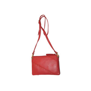 Sac bandoulière compact en cuir PU rouge pour femme, sac à main de bureau et de voyage minimaliste avec sangle réglable - Product Image 1