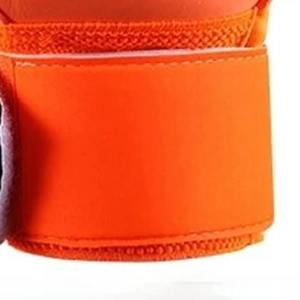 Gants de gardien de but de football, en cuir PU, antidérapants, respirants, avec sangle de poignet réglable, unisexe, orange et bleu - Product Image 2