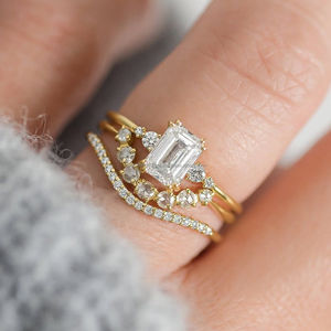 IGI/GIA Lab Grown Cut Diamond Vintage 14k jaune mariage/bague de fiançailles unisexe or blanc fin pour anniversaire fête-digne - Product Image 1
